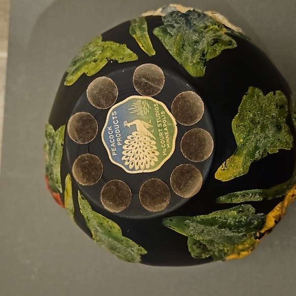 TIFFIN Black Amethyst Satin Glass Poppy Vase with raised molded flowers . - Picture 6 of 7